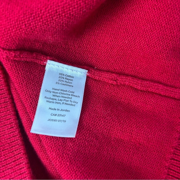 Talbots Petite Women's Red Sweater Medium Petite Mp 3D Knit Pullover Crewneck - Picture 5 of 7